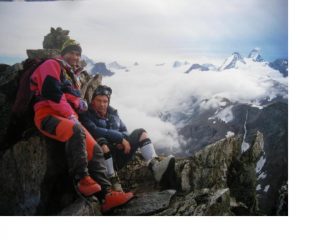 Il Dent d'Herens e il Cervino dalla vetta