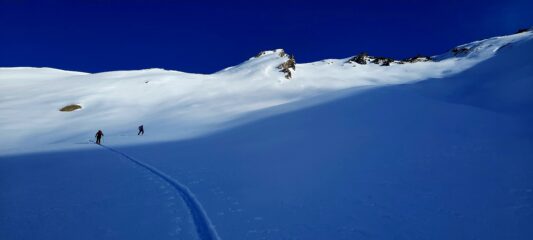 Verso il ripidone sotto il colle dell'Arcano