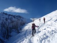 all'uscita dal bosco inizia il pendio ripido