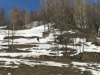 In discesa. slalom tra le pietre