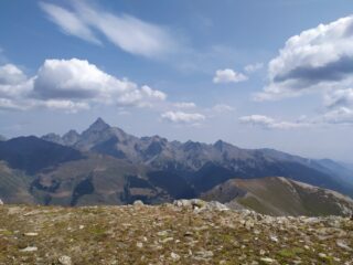 Il gruppo del Monviso visto dalla selletta a 3000 m