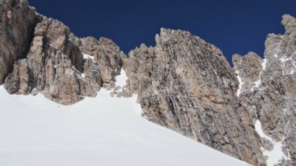 la conoide da salire da cui sulla destra parte il canalino