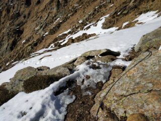 Tratto innevato sotto la cima.