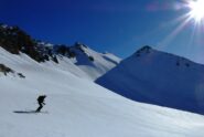 Sullo sfondo il col Auriesses e, a dx., in ombra, la cime de Palets