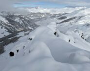 Dalla cima, la valle del queyras con il pic de rochebrune sullo sfondo 