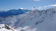 La parete vista dal Mont Labiez