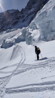 prima discesa verso il ghiacciaio di Argentiere