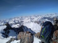 Dalla vetta,vista verso il gruppo Pelvoux-Ecrins.