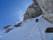 L'ultimo risalto ripido della rampa prima della cornice