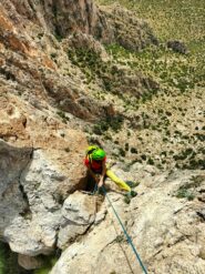 La prima calata dal masso.