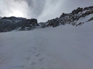 Sul conoide, in alto il saltino iniziale