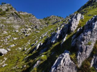 Il canale erboso da risalire da dove si lascia la monorotaia