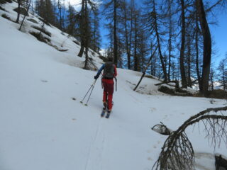 nel bosco, versante La Magdaleine