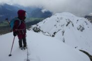 Dalla cima vera la cresta sud di discesa