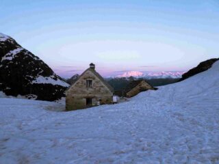 Alba con il Rosa e soliti dall'alpe