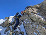 Fabrizio in discesa nella parte alpinistica