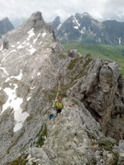 la parte finale della cresta e la cima Ra Gusela