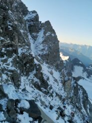 il percorso della cresta (foto di una cordata che ci precedeva)