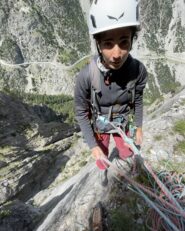 Io in sosta dopo il faticoso tiro in fessura