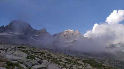 Da sinistra Pizzo Badile,Punta Sertori e Pizzo Cengalo