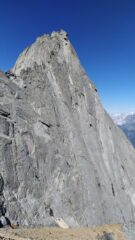 L'impressionante parete nord-est del Pizzo Badile