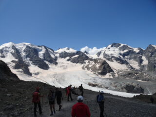 Da dx a sx: Piz Bernina, Bellavista e Palù.