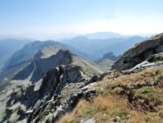 La cresta appena percorsa vista dalla cima