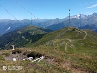 Dal Monte Croce: 1- Monte Sella; 2- Monte Sasso