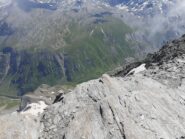 il Rifugio Bezzi dalla vetta