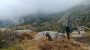 La cima della torre. Dietro a Filippo c'è la clessidra di calata.