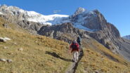 Il versante della via normale de la P.te de Cerces ben innevato.