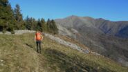 Sulla cresta, nei pressi del muro a protezione della riforestazione di fine '800