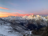 Alba sensazionale su Rosa e alcuni 4000 del Vallese