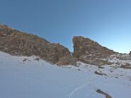 Nel diedro più scuro è dove si forma Gully del Boucher 