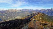 Cervino e Rosa scendendo sulla Dorsale verso il Lyan