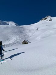 Oggi il ripido pendio sopra la Tza de Flassin era al top!